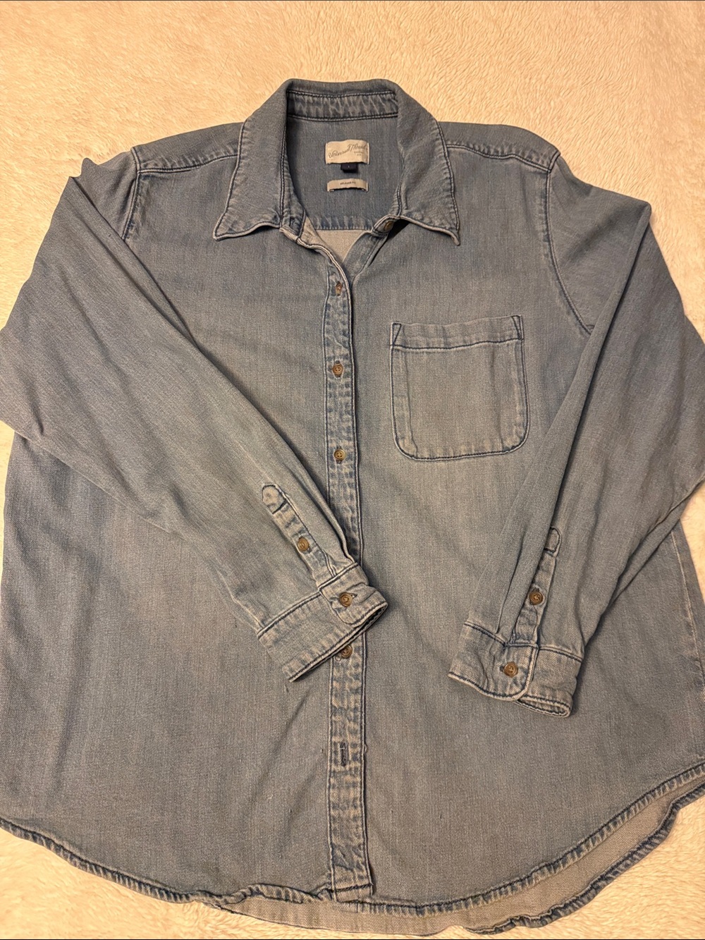 Universal Thread Light Blue Denim Button-Down Shirt